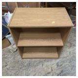 Two shelf bookcase with light wood