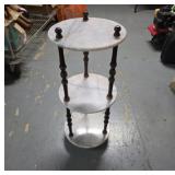 Marble and Wood 3-Tier Stand