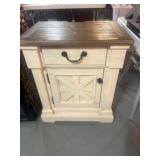 Wooden Cabinet With Dark-Stained Top With Power