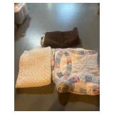 Three Textile Items Including Quilt