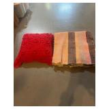 Textile Lot with Pillow and Rug