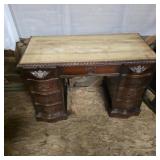 Vintage curved pedestal desk. Needs top work