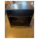 Black Wood MediaStand/Bookcase with Two Shelves