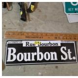 Metal Bourbon Street Sign 15 Inch