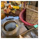 Vintage Kitchen Tea Coffe Pot and Baskets