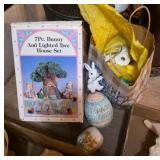 Easter Decor Eggs and Bunny House Set