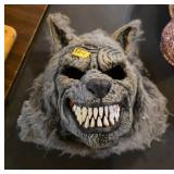 Gray Werewolf Mask with Synthetic Fur