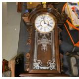 Decorative Wooden Wall Clock With Glass Panel