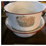 Columbian Enamelware Basin and Bowl Set