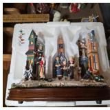 Christmas Village Scene With Lights