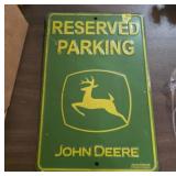 John Deere Reserved Parking Metal Sign