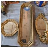 Three Gold-Toned Decorative Mirrors