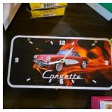 Corvette-Themed Wall Clock With Flames