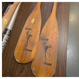 Two Wooden Navajo Brand Paddles Oars