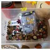 Buttons and Craft Accessories In small plastic