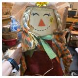 Handmade Scarecrow Doll with Straw Details