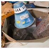 Glassware, Pool Chlorinator, and Wall Hook box