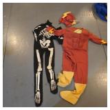 The Flash and skeleton costume lot