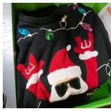 Giggling Getup Light-Up Ugly Sweater with Santa