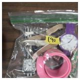 Bag of various styles and brand watches, bands