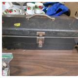 VTG Metal Tool Box with Red Interior Tray