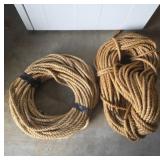 Two Coiled Natural Fiber Ropes