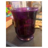 Deep Purple Glass Vase with Flared Rim