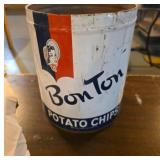Vintage Bon Ton Potato Chips Metal Canister