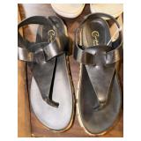 Comfort Black Leather Sandals, Size 8