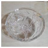 Crystal Bowl with Starburst and Floral Motif