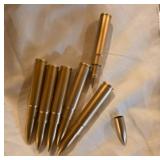 Pen Shaped Like Brass Bullets Lot of 6