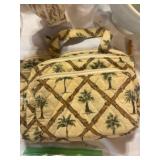 Quilted Fabric Bag with Palm Tree Print