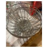 Two Chrome Wire Basket Bowls