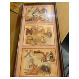 Framed Alphabet Illustration Print