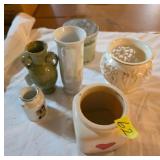 Small Decorative Ceramic Vase and candle lot