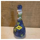 Vtg Blue Ceramic Oil and Vinegar Bottle
