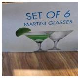 6 Martini Glasses in Original Box