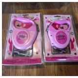 2 Pink Retractable Dog Leashes