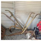 2 Antique Walk-Behind Plows Outdoor Lawn