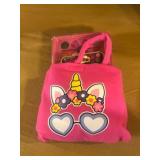 Pink Unicorn-Themed Tote With Art Supplies