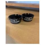 Two Army Special Services Ashtrays