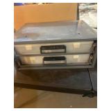 Metal Tool Organizer Plastic Drawers w Contents