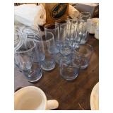 Clear and Light Blue Drinking Glasses