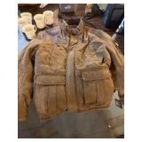 Chaps Brown Suede Leather Jacket XL