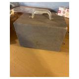 Gray Wooden Storage Box With Handle