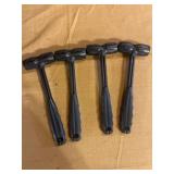 Four Black Hard Plastic Mallets