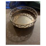 Round Metal Tray With Decorative Openwork