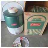 Vtg Coleman Green Insulated Water Jug With Box