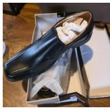 New Franco Vanucci Black Leather Shoes Size 9