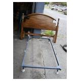 Solid Wood Full Size Headboard with metal Frame